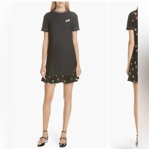 NEW • Ted Baker • Women’s Colour by Numbers Zolba Print-Detail Dress Black Pink